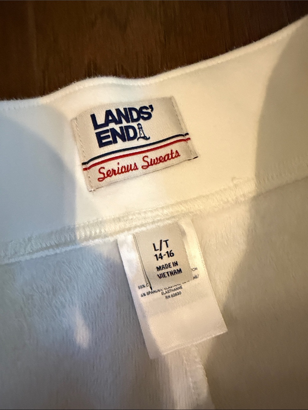 RAD 90’s Fleece Line Cream Land’s End ‘Serious Sweats’ Pants 14/16 Tall